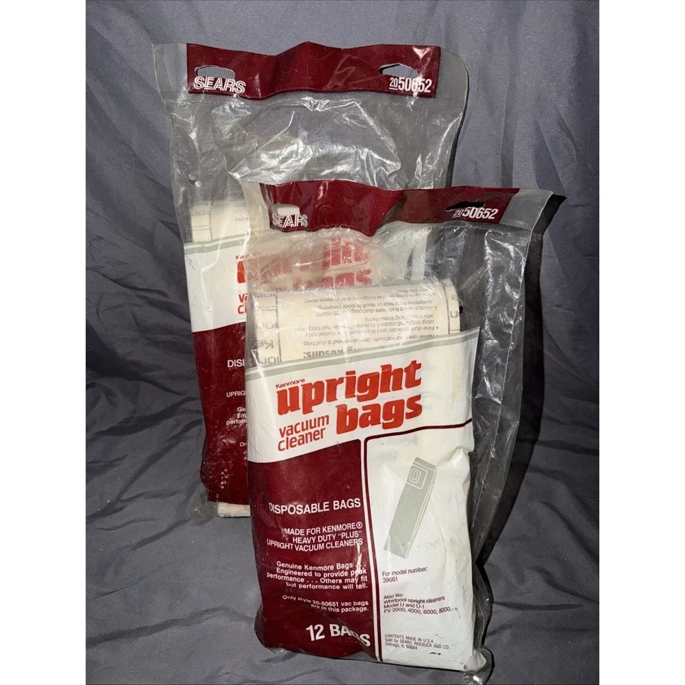 Sears Kenmore Upright Vacuum Cleaner Bags 2050652 18 Bags